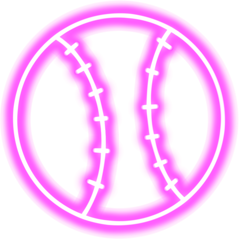 Pink neon baseball ball